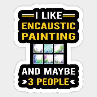 3 People Encaustic Painting Sticker